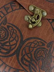 Medieval Dragon Embossed PU Leather Waist Bag, Halloween Renaissance Cosplay Waist Bag, Realistic Costume Prop - A - View 7