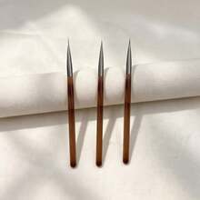Amber Rod Nail Art Fine Drawing Brush, Precision Manicure Pen For Outline Design - Brown - View 7