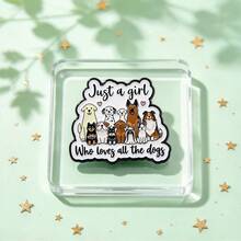 "Just A Girl Who Loves All The Dogs" Quotes Enamel Pin, Cute Metal Cartoon Puppy Brooch For Backpack Jacket Hat , Lovely Gift For Animal & Dog Lovers - Multicolor - View 5