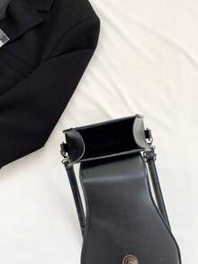 Gothic Style Coffin Crossbody Bag - Faux Leather Novelty Party Bag,Halloween,Fall / Autumn,Vacation - Black - View 6