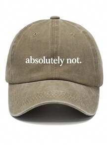 1pc Absolutely Not. Printed Washed Baseball Cap - Vintage Sarcasm Quote Hat - Retro Soft Adjustable Dad Hat For Street Fashion,Holiday,Festival - Multicolor - View 10