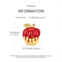 MULA 1pc Gold Skull Poison Apple Bead For Bracelet Necklace DIY Jewelry Making - Gold - View 4