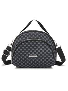Men's Vintage Crossbody Bag, Casual Street Shoulder Bag, Multi-Compartment Large Capacity PU Bag, Unisex Commuter Shoulder Bag - Black - View 2