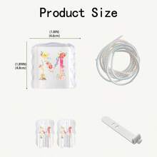5件裝英文字母線材保護套，適用於Apple，字母波浪圖案設計，相容18W/20W快充充電器適配器，防刮保護套（字母圖案） - 彩色 - 查看 2