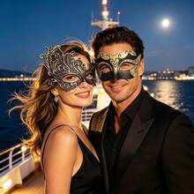 High-End Gold Costume Set For Masquerade, Venice Party, Christmas, Halloween, Couples Gathering, Carnival, Role Play Party For Men And Women - Gold - View 12