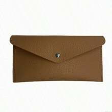 1pc Envelope Wallet, Reusable Money Saving Envelope Wallet, Simple Solid Color Long Wallet, Fashion Casual Wallet, Multi-Functional Card Holder, Card Sleeve Envelope Card Holder, Unisex (Button, Lining Color Random) - Multicolor - View 19