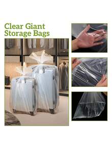 5Pcs/10Pcs Clear Giant Storage Bags Jumbo Plastic Moving Bags Flat Large Plastic Bags For Clothes Packing Suitcase Comforter Chair Kids Bike Blanket - Clear - View 1
