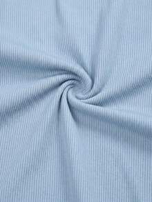ChicMe Sleeveless Ribbed Knit Tank Top, Fitted Style, Basic Casual Everyday Wear For Women Elegant Summer - Baby Blue - View 6