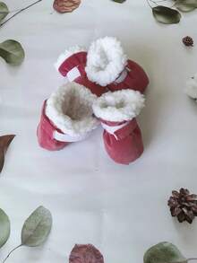 4pcs/Set Polyester Pet Dog Accessories, Adjustable Elastic Band Warm Plush Pet Dog Shoes, Suitable For Teddy Bear Dogs And Other Small Dogs Outdoor Wear (Not Suitable For Large Dogs) - Pink - View 5