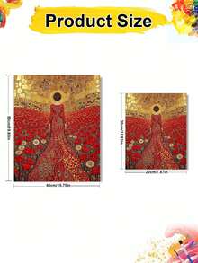 DIY Golden Klimt Style Lady In Poppy Field (Frameless Or Framed 8x12 / 16x20 Inches) Paint By Numbers Kit(Acrylic) Arts & Crafts For Adult Beginners, Home Wall Decor, And Holiday Gifts For Art Lovers - Sets - View 2