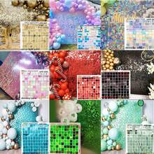 1/3/6pcs Sequin Shimmer Wall Backdrop Panels, Sparkly Photo Booth Background, Birthday Party Backdrop, Wedding Backdrop, Baby Shower Decorations, Bridal Shower & Anniversary Party Decor - Multiple Styles - View 9
