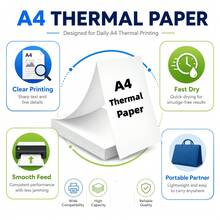 A4 Thermal Paper 210x297mm, Continuous Fanfold Refill Paper Compatible With M08F A40 Printers, Christmas Business Travel, Halloween Event Planning, Mobile Office Documents, Contract Invoices, Compatible Refill Paper Only - View 4