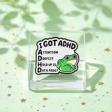 Funny "ADHD" Frog Enamel Pin, Cute Cartoon Green Frog Lapel Brooch, Mental Health Meme Badge For Backpack Jacket Hat Decor, Humor Gift For Man Women - Multicolor - View 5