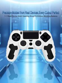 Compatible With PlayStation 4, 1pc Dual-Color Design Controller Cover + 10pcs Joystick Caps Set, Anti-Drop Anti-Slip Anti-Scratch Anti-Sweat, Enhanced Gaming Control Feel, Practical Gaming Accessory - View 6