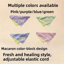 Yếm bandana tam giác màu tương phản kiểu macaron cho thú cưng, cho chó Bichon, mèo Ragdoll, mèo và chó nhỏ, yếm chống chảy nước dãi cho thú cưng - Nhiều màu - Xem 4