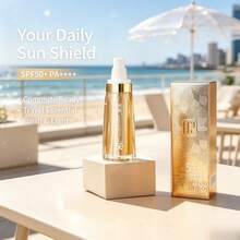 美白防晒霜，清爽不油腻，保湿，面部防晒霜 SPF50 PA+++，清爽不油腻，保湿，防晒乳液 - 金色 - 查看 5