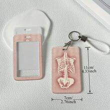 1pc 2D Plastic ID Card Holder Featuring A Ribcage Halo Pattern ...