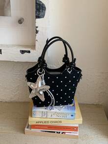 1pc Girls Polka Dot PU Zipper Closure Fashion Handbag Crossbody Bag Suitable For All Seasons Daily Use Without Pendant - A - View 11