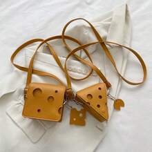 108PCS-New Cute, Mini Hollow Cheese Bag, Triangle Lipstick Earphone Crossbody Bag, Small Square Coin Purse. - Multicolor - View 10