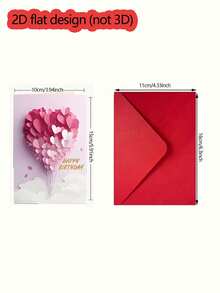 4pcs/2pcs 2D Heart-Shaped Balloon Design Greeting Cards, Suitable For Wedding, Proposal, Birthday Party, Theme Party, Bachelor Party, Housewarming Party, Vintage Party, Bridal Shower And More Occasions - One Size Fits All - View 3