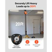 Hand Chain Hoist, 2 Ton Capacity, Manual Chain Block With Upgrade G80 Galvanized Chain, 6 M Lifting Height, Heavy Duty Pulley Hoist For Garage Warehouse Automotive Machinery, Orange - 4400 Lbs 20 Ft - View 3