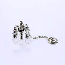1pc Miniature Crystal Chandelier, Lighting Accessory Mini Gold Crystal Pendant Lamp Glass Table Lamp Model - Multicolor - View 9