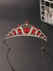 1pc Geometric Pattern Party Zinc Alloy Bridal Headpiece Princess Mini Headband, Matches Wedding Dress, Suitable As Birthday Gift, All Season Valentine's Day Accessory, Size S - Multicolor - View 6