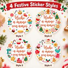 Custom Christmas Bakery Stickers, Personalized Handmade With Love Gift Labels, Festive Gingerbread Candy And Dessert Round Seals, Customized Text Stickers For Cookie Bags And Gift Wrapping, Customizable Holiday Party Favors For Family And Friends - Multicolor - View 3