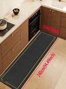 SANJIANGDI 1pc Black Gold Luxury Frame Line Pattern Kitchen Mat, 3.5 Mm Soft Rubber That Is Easy To Clean. Suitable For Corridors, Bathrooms, Living Rooms, Outdoor Door Mats, And Toilets. Useable Throughout The Year And For Various Holidays. - Multicolor - View 16