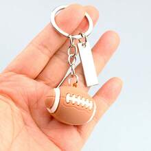 Customized Keychain, Tennis, Basketball, Football, Rugby Keychain, Printed With Sports Ball Pattern, Using Personalized Engraving And Laser Engraving Craftsmanship, Fashionable Style, Theme Of Sports Element Spherical Keychain, Ideal Holiday Gift, Also Exclusive Father's Day Gift, Suitable For Friends, Lovers, Sports Enthusiasts As Accessory, Unique Design. - Multicolor - View 18
