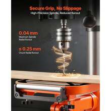 305 Mm Benchtop Drill Press, 550W, Bench Drill Press, 340 To 2200 RPM Variable Speed, 0-45° Tilting Worktable, With Laser And LED Work Light, Tabletop Drilling Machine, For Woodworking, Metal - 550W 340 to 2200 RPM - View 6