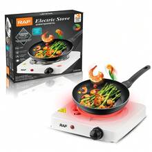 1000W Electric Hot Plate, RAF Single Burner Portable Electric Stove, Adjustable Temperature Control, Compact Countertop Cooking Plate For Apartment Dorm Office, Compatible With All Cookware - White - View 10