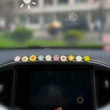 10pcs Of Cute Small Flower Car Decorations And Ornaments On The Window Edge Of The Center Console - A - View 7