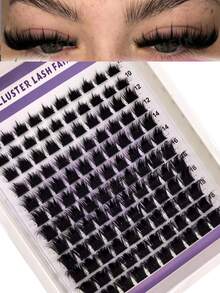 HBZGTLAD Lông mi nối 12 hàng 60D-300D 10-18mm kiểu Fairy Hair bồng bềnh và chùm mi gai, nối chùm đơn cong, DIY độ dài hỗn hợp, độ dày 0.07, cong D - D - Xem 2