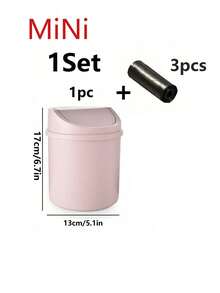 Mini Trash Can With Lid, Small Desktop Wastebasket, Plastic Desktop Waste Bin, Swing Lid Design To Prevent Odor Leakage, Used For Storing Desktop Fruit Peels And Paper Scraps, Keep Clean, Suitable For Bathroom And Home Office Desktop Decoration - Multicolor - View 15