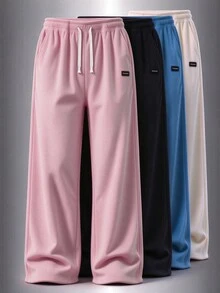 Women's Corduroy Wide Leg Pants, Long Straight Loose Soft Breathable, Running Fitness Sports Trousers, Spring And Autumn - Pink - View 10