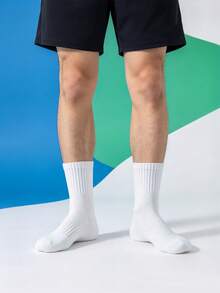 1/5/10/20 Pasang Kaos Kaki Pria Setengah Betis, Kaos Kaki Kasual Kompresi Serbaguna untuk Semua Musim, Olahraga Anti Selip Peredam Guncangan - MultiWarna - View 2