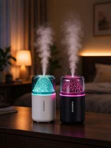 1pc 180ml Car Aromatherapy Humidifier Set, Volcano Air Humidifier With Colorful Gradient Ambient Light, USB Portable Power, Quiet Operation, Both A Humidifier And A Desktop Decoration With Colorful Lights. Car Mist Diffuser, Suitable For Car And Indoor Use, Ideal Gift, Compatible With All Car Models. - H05 - View 5