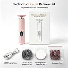 1pc Pink Electric Foot Callus Remover, USB Rechargeable Pedicure Foot File, 3 Adjustable Speeds Portable Dead Hard Skin & Cracked Heels Remover, Foot Care Tool For Home Use1200mAh - View 5