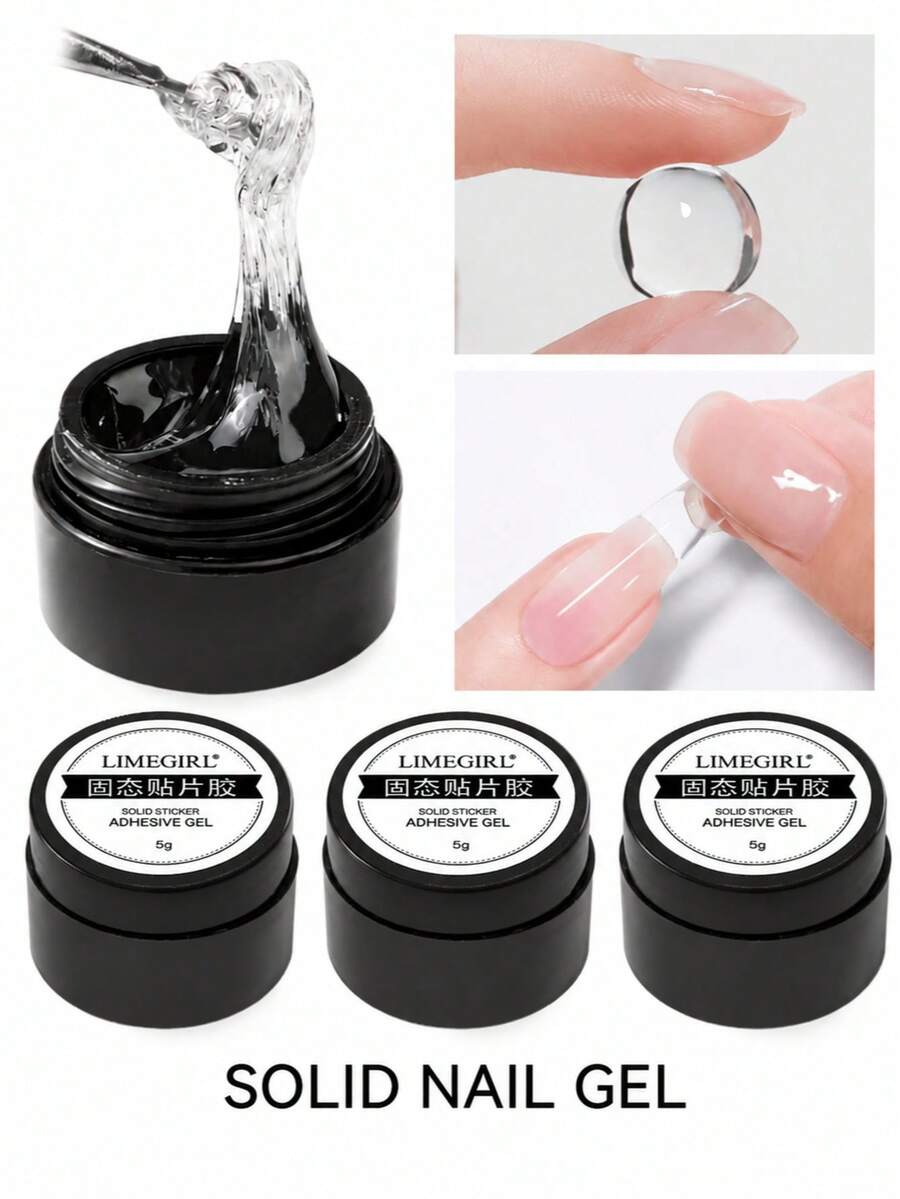 LIMEGIRL 5g Solid Nail Gel, Strong Adhesion UV Gel, Suitable For Press ...