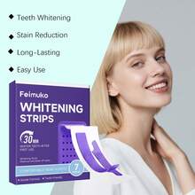 Feimuko 7 tiras blanqueadoras para dientes moradas, limpieza profunda, eliminación de manchas dentales, manchas de humo, manchas de café, manchas de té, blanqueamiento duradero, cuidado del esmalte, aliento fresco, suave, buena adherencia, antideslizante, suave, para el cuidado bucal en otoño e invierno - Banda - Ver 10