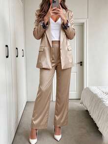 Women Suit Sets - Apricot - View 4
