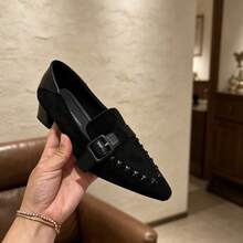 Women's Low-Top High Heel Shoes, Business Punk Vacation Gothic Style PU Leather Buckle, Suitable For Office, Spring Summer Autumn Winter - Black - View 1