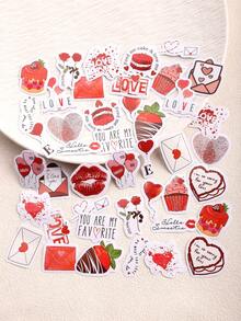 46pcs (23pcs*2) Love Stickers, Love Expression Stickers, Rich Love Expressions, Self-Adhesive Simple Style Exquisite And Beautiful Decorative Stickers. Suitable For Couples To Decorate Photo Albums, Diaries, Cups, Laptops And Phones To Express Their Love - one-size - View 13