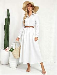 Women Long Dresses - White - View 4