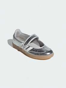 Adidas Originals Women's ORIGINALS SAMBA JANE "T-Strap" Ballet Style Mary Jane Sneakers KK2502 - Silver - View 4