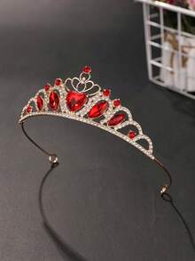 1pc Geometric Pattern Party Zinc Alloy Bridal Headpiece Princess Mini Headband, Matches Wedding Dress, Suitable As Birthday Gift, All Season Valentine's Day Accessory, Size S - Multicolor - View 5
