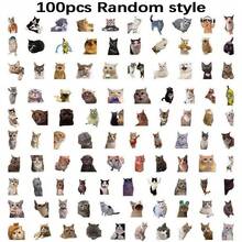 100pcs Cat Meme Pattern Stickers, Cute Cat Outline, Clear Printed & Easy Paste, For Notebook Custom, Cup Decor & Gift Embellish - Multicolor - View 6