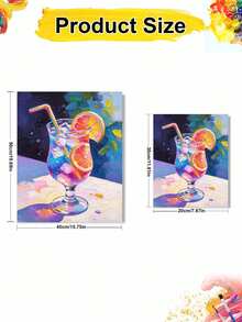 Adult & Beginner Digital Oil Painting Kit, Refreshing Drinks, Easy Acrylic Painting Supplies (Includes Brushes & Paints), Suitable For Home Decor, Ideal Gift For Holiday. - Sets - View 10