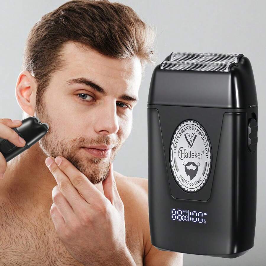Hatteker 1pc Electric Shaver USB Rechargeable Magnetic Levitation Motor Hair Salon Beard Shaving Bald Head Home Use Whitening Razor